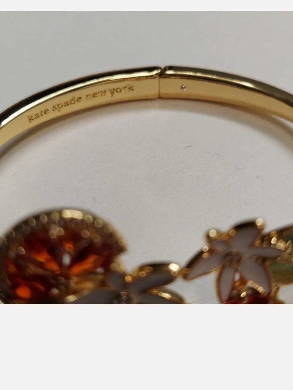 Kate Spade Surprise Sweet Citrus Hinge Cuff bracelet. Elegant floral bracelet f - Picture 5 of 8